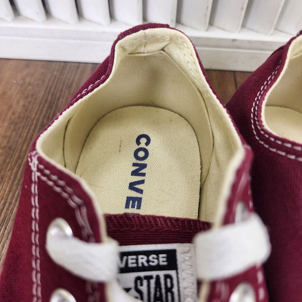 Converse Chuck Taylor All Star OX Sneakers Womens Sz 7 Maroon Canvas Shoes M9691 - Picture 9 of 11